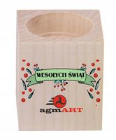 ŚWIECZNIK drewniany NADRUK UV TWOJE LOGO reklamowy gadżet ŚWIĄTECZNY