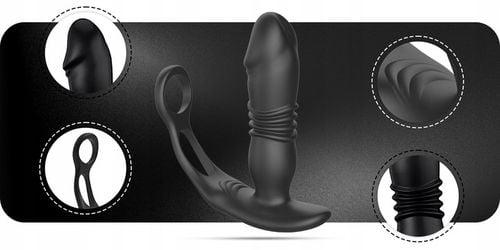 ZDALNIE STEROWANY MASAŻER PROSTATY POSUWISTY Z PILOTEM + RINGI JĄDRA PENIS na Arena.pl