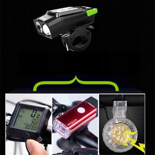 MOCNA Lampka Rowerowa Światło PRZÓD TYŁ na rower licznik rowerowy DZWONEK na Arena.pl