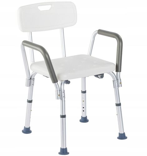 TABORET POD PRYSZNIC KRZESŁO PRYSZNICOWE STOŁEK ALUMNIOWY OPARCIE UCHWYTY na Arena.pl