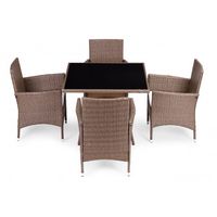 KOMPLET MEBLI OGRODOWYCH MULTIGARDEN Z TECHNORATTANU DLA 4 OSÓB