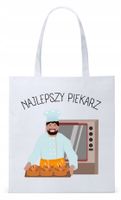 Dla Piekarza Prezent Torba Eco Biała Shopper Z Nadrukiem Ze Zdjęciem