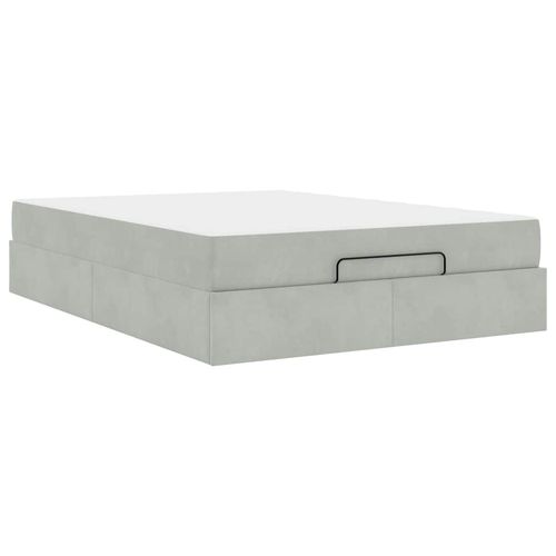 Ramka łóżka Jasnoszary 160 x 200 cm Aksamit na Arena.pl