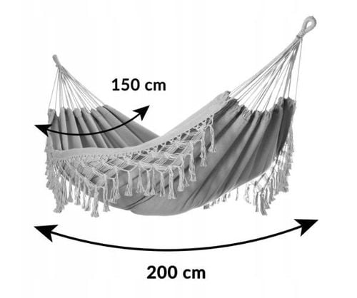 Duży hamak ogrodowy MIDAS 150x200 cm czarny dwuosobowy na Arena.pl