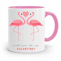 Kubek Różowy Na Walentynki Will You Be My Z Nadrukiem Ze Zdjęciem