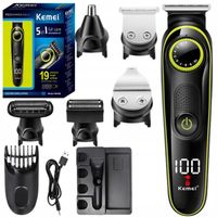 BEZPRZEWODOWA MASZYNKA DO STRZYŻENIA WŁOSÓW MĘSKA GOLARKA BRODY KEMEI 5W1