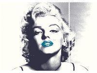 70X50CM MARILYN MONROE TURKUSOWYMI USTAMI DWÓJ OBRAZ NIESYMETRYCZNY