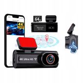 Wideorejestrator Kamera Samochodowa Rejestrator Jazdy 4K Wifi G-Sensor 64Gb