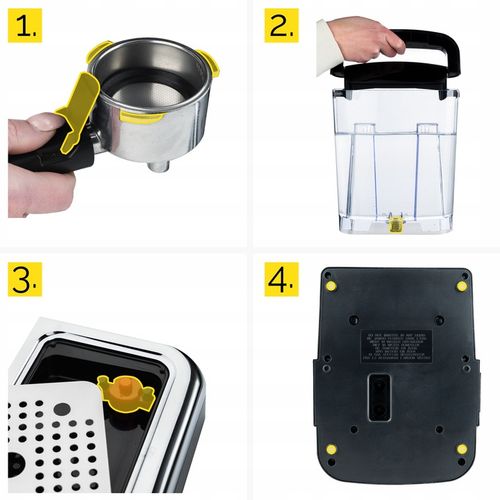 Ekspres do kawy Ciśnieniowy Kolbowy Yoer 1100W 20bar 10kaw +Spieniacz na Arena.pl