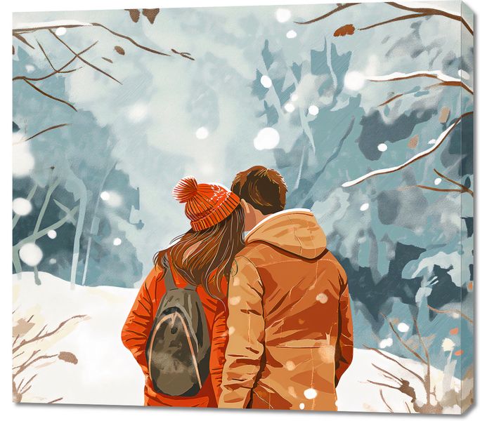 Obraz 100x90cm Razem w Śniegu zdjęcie 1