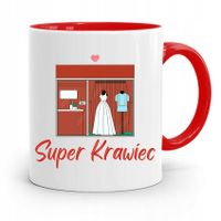 Kubek Czerwony Krawca Krawcowej Super Krawiec Z Nadrukiem Ze Zdjęciem