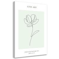 Obraz na płótnie, Kwiat - Sztuka liniowa 80x120