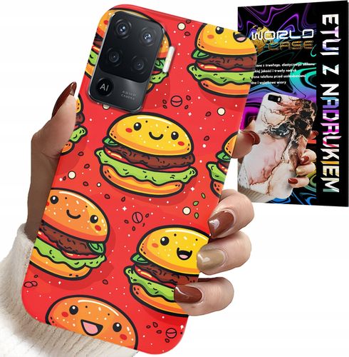 ETUI DO OPPO F19 PRO - SŁODKIE UŚMIECHNIĘTE BURGERY POKROWIEC na Arena.pl