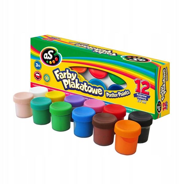 AS Farby plakatowe 12 kolorów - 20 ml zdjęcie 14