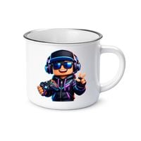 Gamer z padem - kubek emaliowany na prezent DLA GRACZA GRACZ DLA DZIECKA