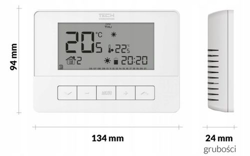 STEROWNIK REGULATOR TERMOSTAT POKOJOWY T-4.2 BEZPRZEWODOWY TYGODNIOWY TECH na Arena.pl