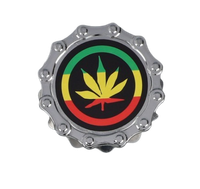 Srebrny Grinder Młynek do Suszu Tytoniu Ziół CBD Liść w Rasta Okręgach