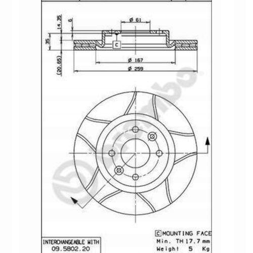 TARCZA HAM PRZOD 259X21 V BREMBO na Arena.pl