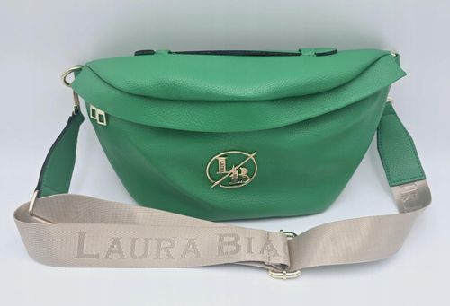 Laura Biaggi - torebka nerka saszetka zielony groszek mat maxi JS182 na Arena.pl