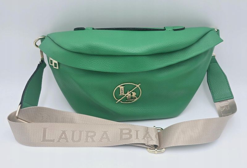 Laura Biaggi - torebka nerka saszetka zielony groszek mat maxi JS182 zdjęcie 2