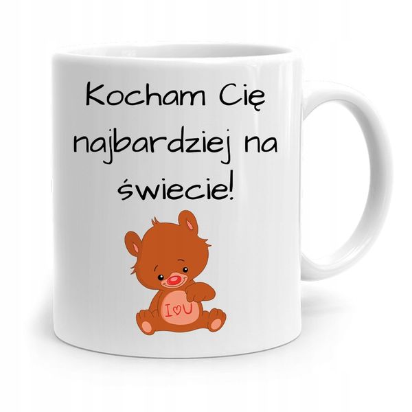 Kubek Prezent Na Walentynki Kocham Cię Najbardziej Z Nadrukiem Ze Zdjęciem zdjęcie 1