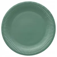 Talerze Papierowe 23 Cm, Ciemnozielony Monocolor (8 Sztuk)