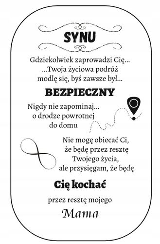 Srebrny Nieśmiertelnik Grawer Prezent dla Syna od Mamy Naszyjnik Męski BOX na Arena.pl