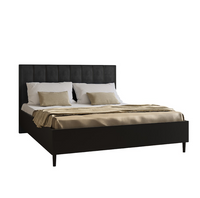 Łóżko Dwuosobowe 160x200 cm Czarny Mat LUXIM MR - 4 Kolory