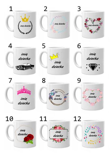 KUBEK Z NADRUKIEM PREZENT DLA CHŁOPCA DZIEWCZYNKI DZIECKA URODZINY WZORY na Arena.pl