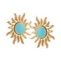 kolczyki słoneczka z turkusową emalią (p25/lat/78/7au)