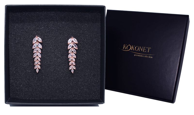 Kolczyki ślubne BERTA rose zdjęcie 1