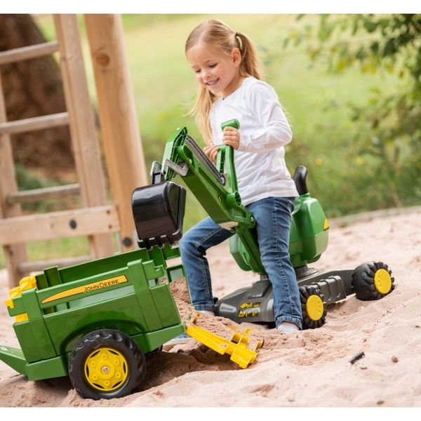 Rolly Toys RollyDigger John Deere Koparka samobieżna Jeździk - Zielony zdjęcie 2