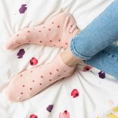 STOPKI DAMSKIE SUMMER SOCKS 114 35-37 czarny/brzoskwinie 058