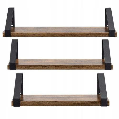 ZESTAW PÓŁEK 3 SZT PÓŁKA ŚCIENNA WISZĄCA DO SALONU KUCHNI NA KSIĄŻKI na Arena.pl