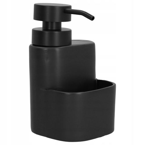 Dozownik do płynu do naczyń mydła z organizerem 500ml ceramiczny czarny mat na Arena.pl