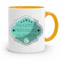 Kubek Żółty Dla Przyjaciela Najlepszy Na Świecie Z Nadrukiem Ze Zdjęciem