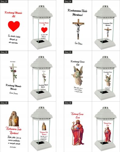 Znicz Lampion z nadrukiem grawerem dla Babci data na Arena.pl