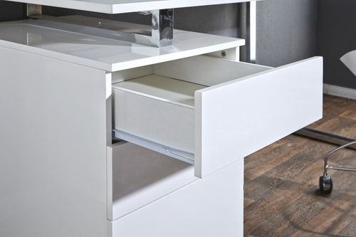 Biurko COMPACT białe - MDF, chrom na Arena.pl