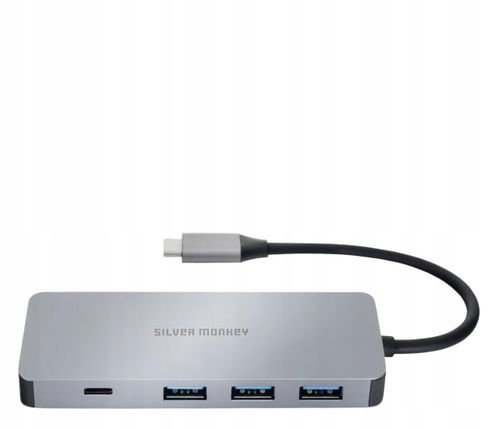 Silver Monkey Adapter USB-C - HDMI, 3xUSB, USB-C, PD 100W na Arena.pl