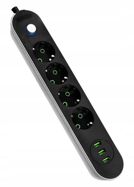 Przedłużacz Listwa Zasilająca 3M 4 gniazda 3xUSB zdjęcie 10