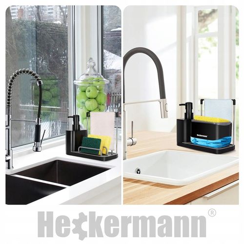 DOZOWNIK NA PŁYN DO MYCIA NACZYŃ MYDŁA POJEMNIK + GĄBKA ORGANIZER DO KUCHNI na Arena.pl