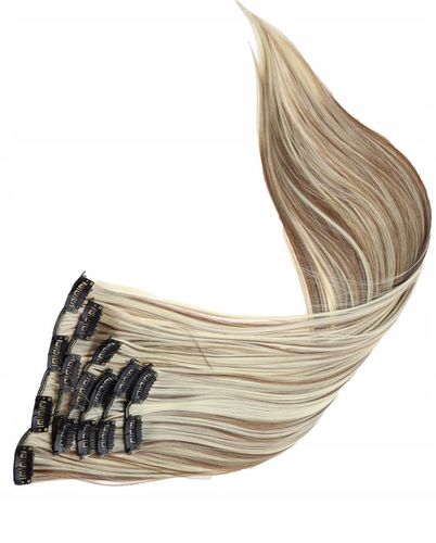 DOCZEPIANE WŁOSY Jak Naturalne Clip In Dopinki Proste Długie 6 Taśm 60cm na Arena.pl