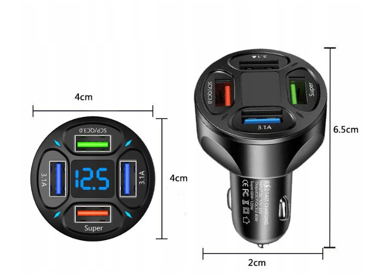 Ładowarka samochodowa 120W QC PD FastCharge zdjęcie 4