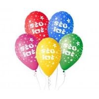 balony sto lat urodziny kolorowe 12"/5szt.