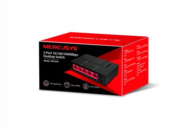 Switch Mercusys 5x Portów 1GB/S RJ45 LAN 1000MB zdjęcie 1