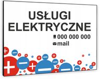 TABLICZKA REKLAMOWA szyld z dibondu nadruk 40x30 usługi elektryczne