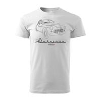 Koszulka z samochodem Warszawa męska biała REGULAR M