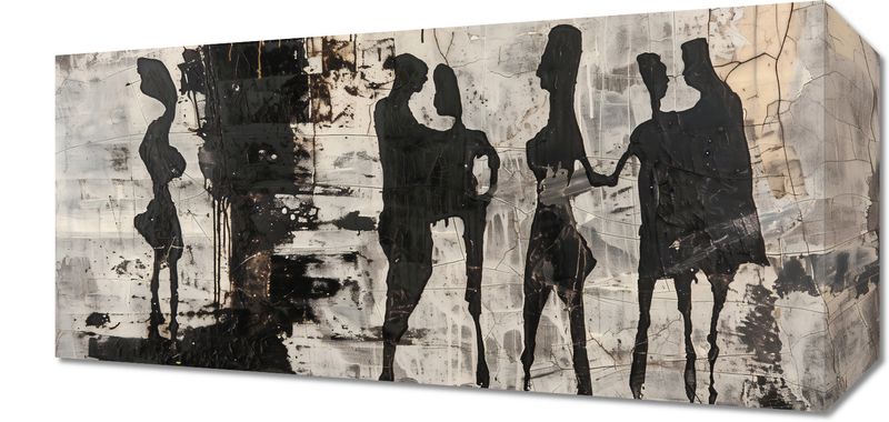 Obraz 40x20cm Szarzy Ludzie zdjęcie 1