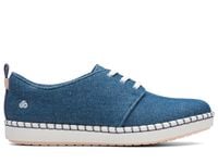 Clarks Półbuty Damskie - Step Glow Lace - rozmiar 35,5 - Niebieskie Tkanina