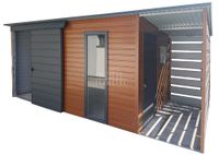 Schowek domek ogrodowy 4,4x2,5m + wiata 1,1x2,5m drzwi TS1165